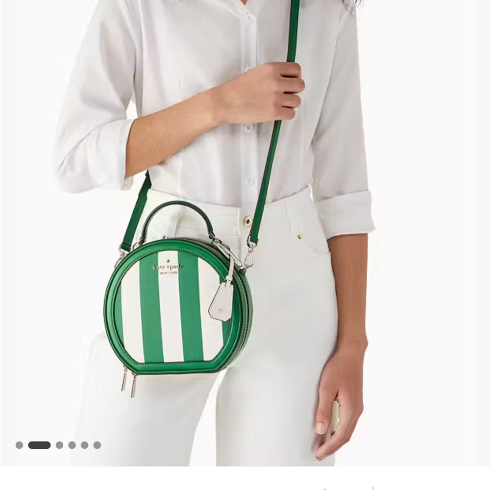 NWOT Kate Spade traveler canteen crossbody striped green and white 💚🤍